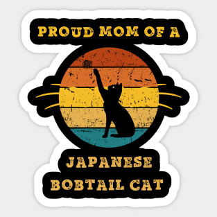 japanese bobtail cat mom Sticker